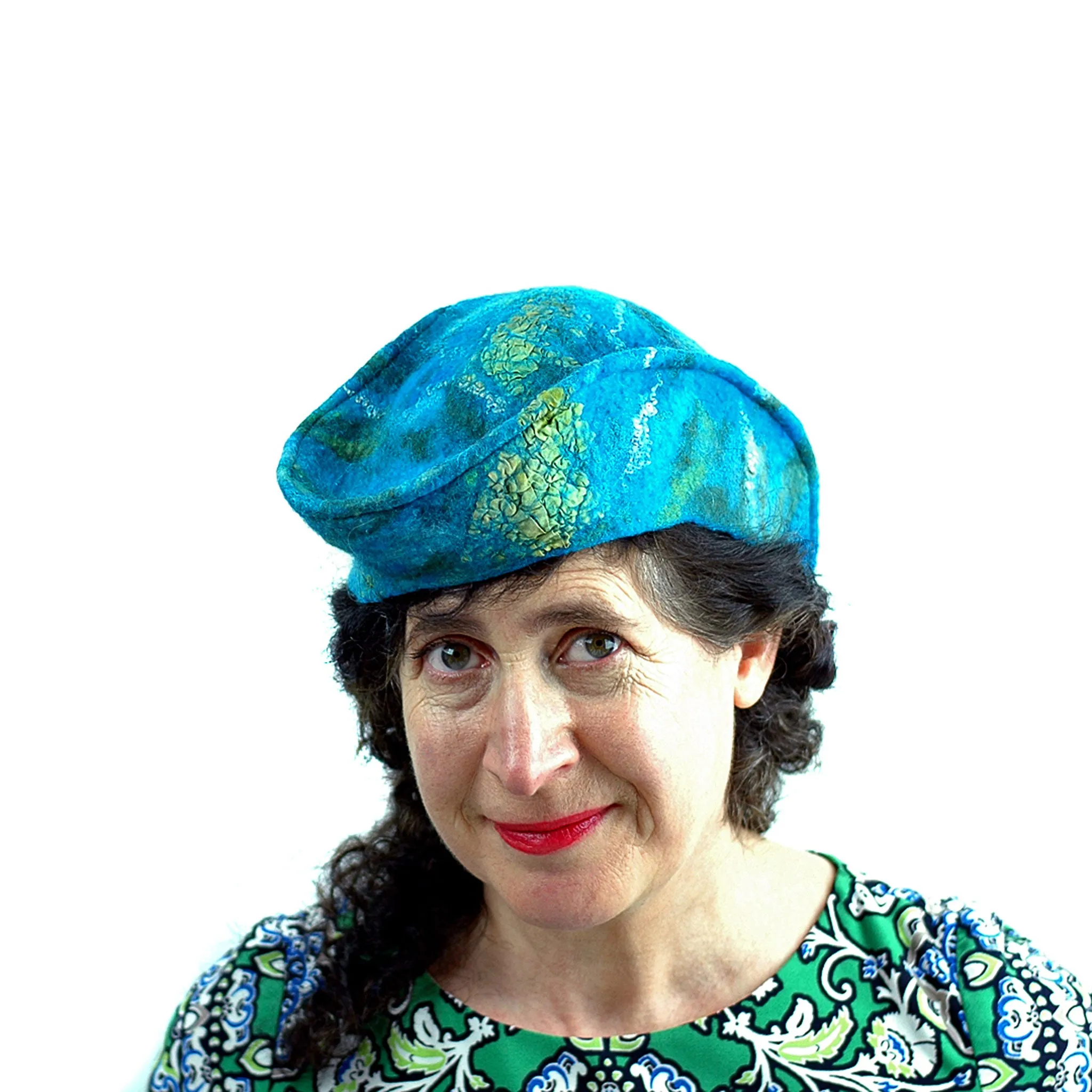 ~ Adopted ~ Turquoise Garrison Cap Style Beret