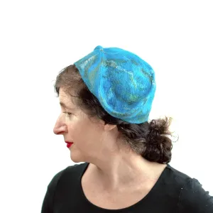 ~ Adopted ~ Turquoise Garrison Cap Style Beret