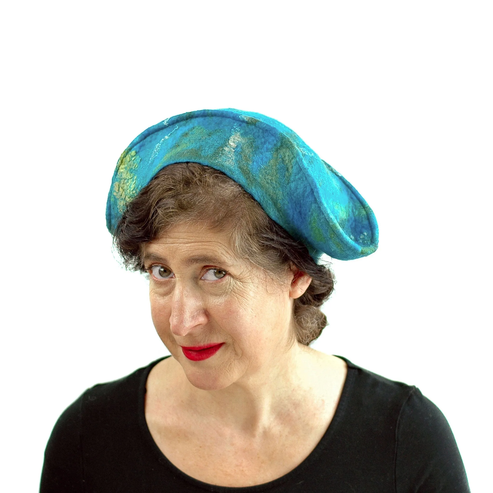~ Adopted ~ Turquoise Garrison Cap Style Beret