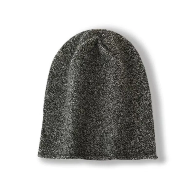 100% Cashmere Beanie Hat Cashmere Double-layered Ski Cap For Winter