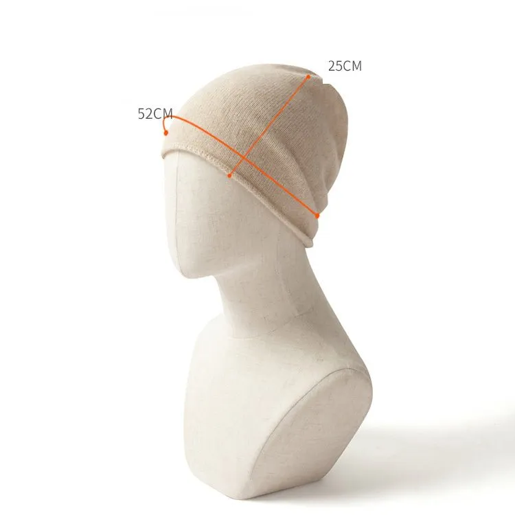 100% Cashmere Beanie Hat Cashmere Double-layered Ski Cap For Winter