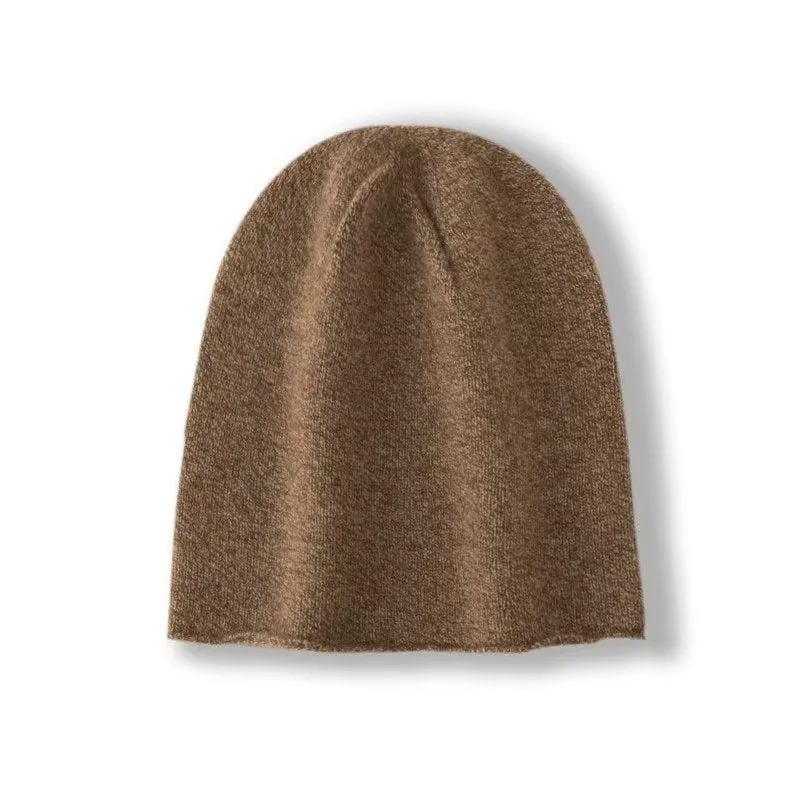 100% Cashmere Beanie Hat Cashmere Double-layered Ski Cap For Winter