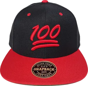 100 Emoji Snapback Black Red