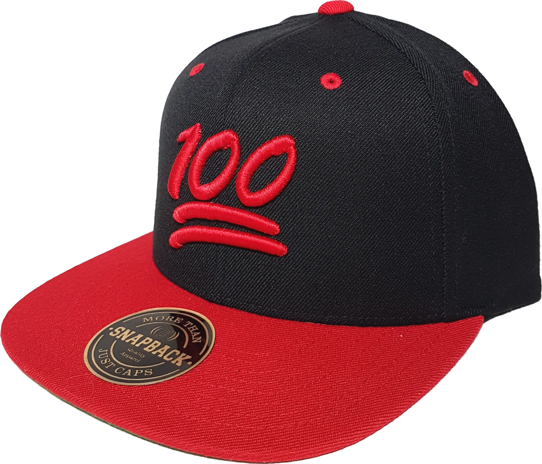 100 Emoji Snapback Black Red