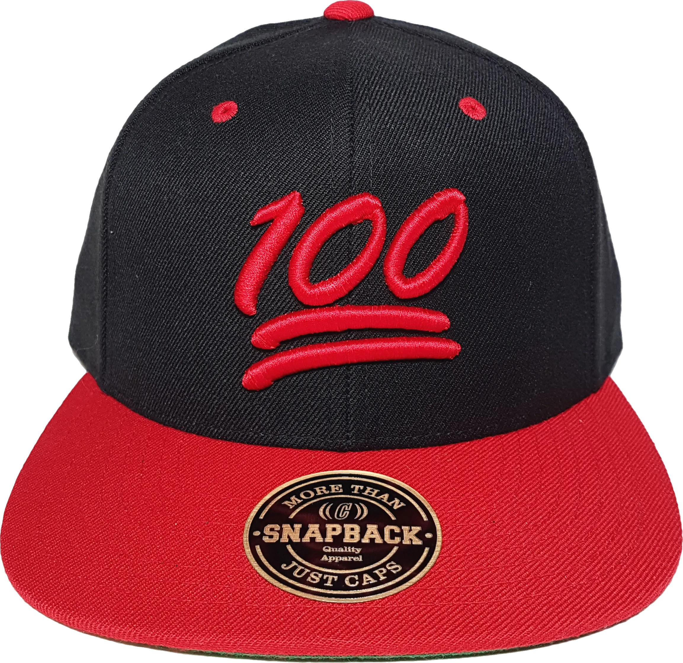 100 Emoji Snapback Black Red