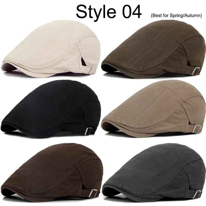 21 Types Men Berets 2021 Spring Autumn Winter Windproof Street Newsboy Beret Hat Retro England Hat Men Hats Peaked Painter Caps