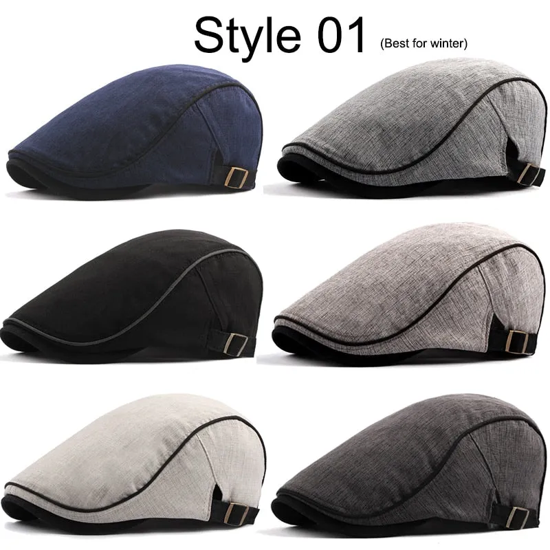 21 Types Men Berets 2021 Spring Autumn Winter Windproof Street Newsboy Beret Hat Retro England Hat Men Hats Peaked Painter Caps