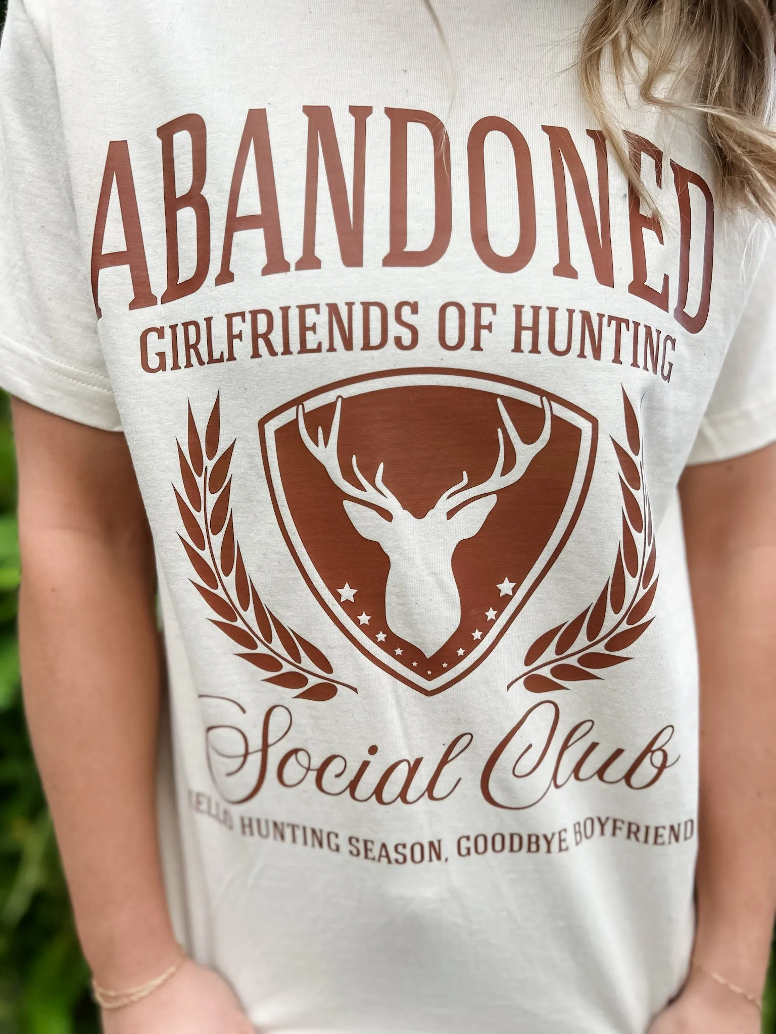 Abandoned Hunting Girlfriends Tee- Natural