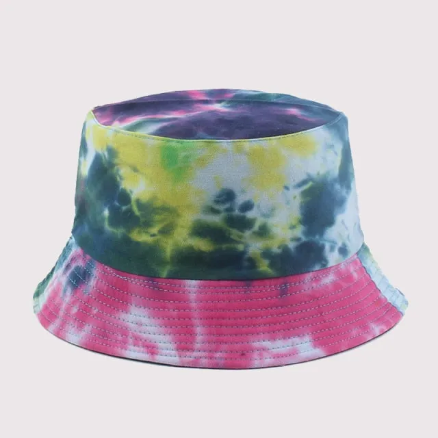 Adult Bucket Hat Fisherman Hat Reversible Fishing Hat Colourful Graffiti Bob Caps Hip Hop Creative Tie Dye Gorros Men Women