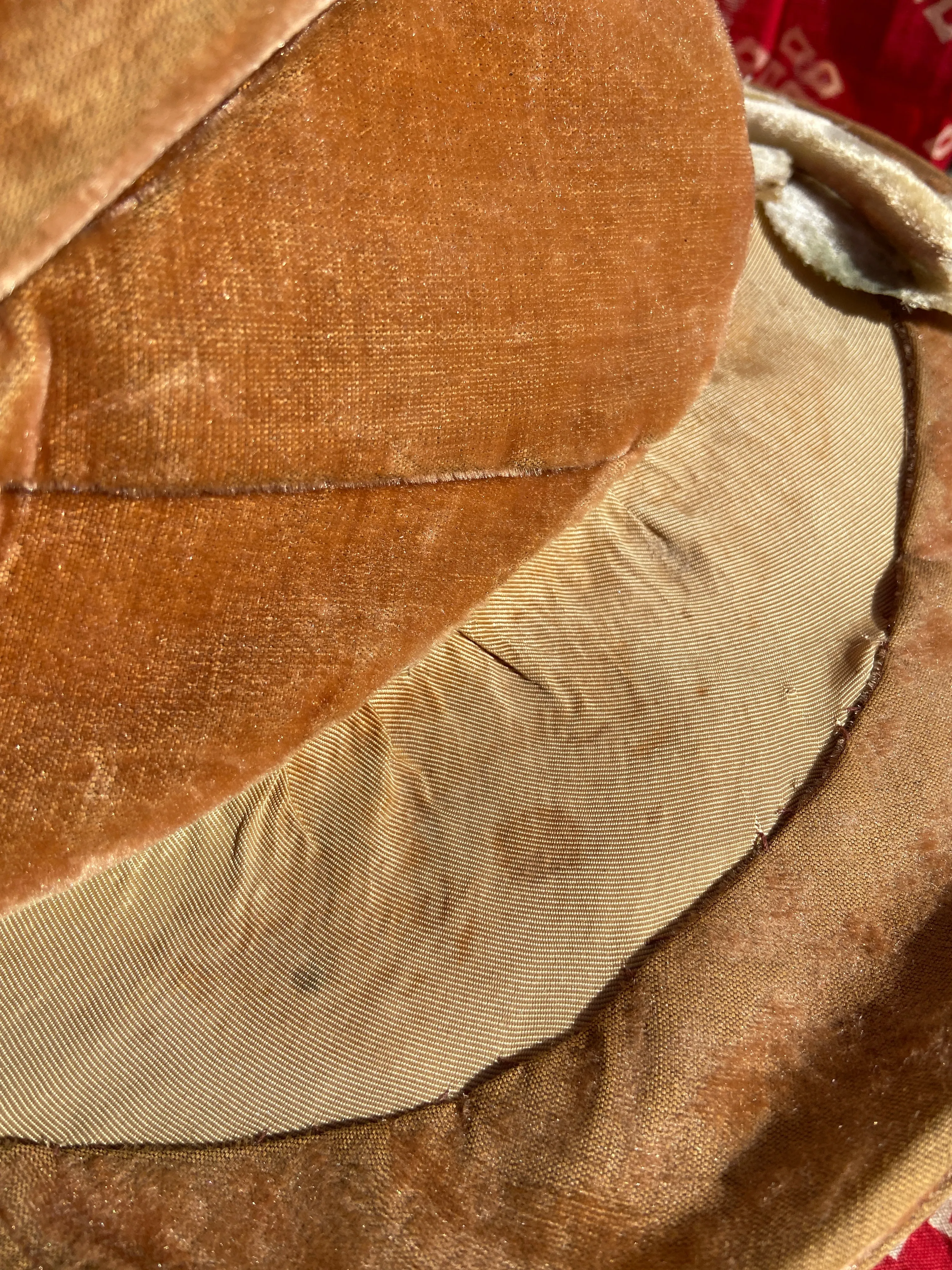 Antique Edwardian Velvet 'Branch & Leaves' Brimmed Hat