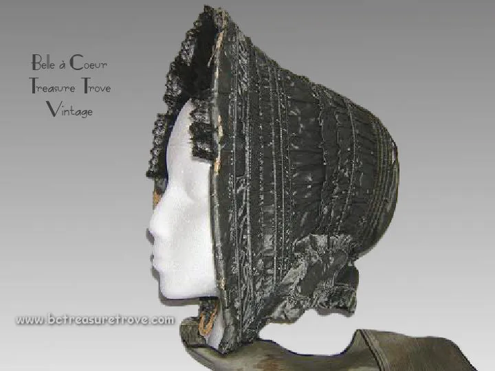 Antique Spoon Bonnet - Circa 1860 - Civil War Era
