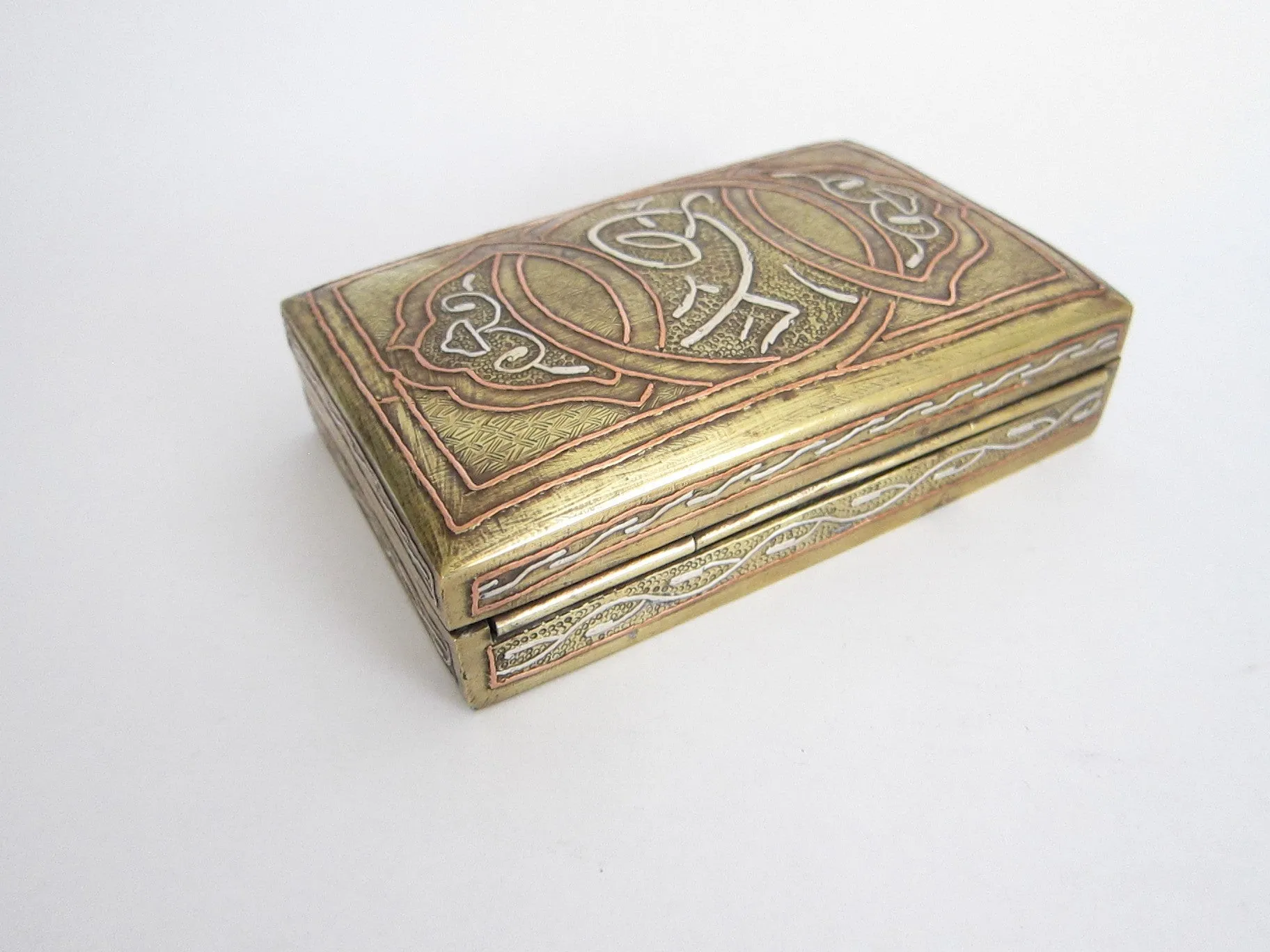 Art Nouveau Engraved Brass Jewelry Box