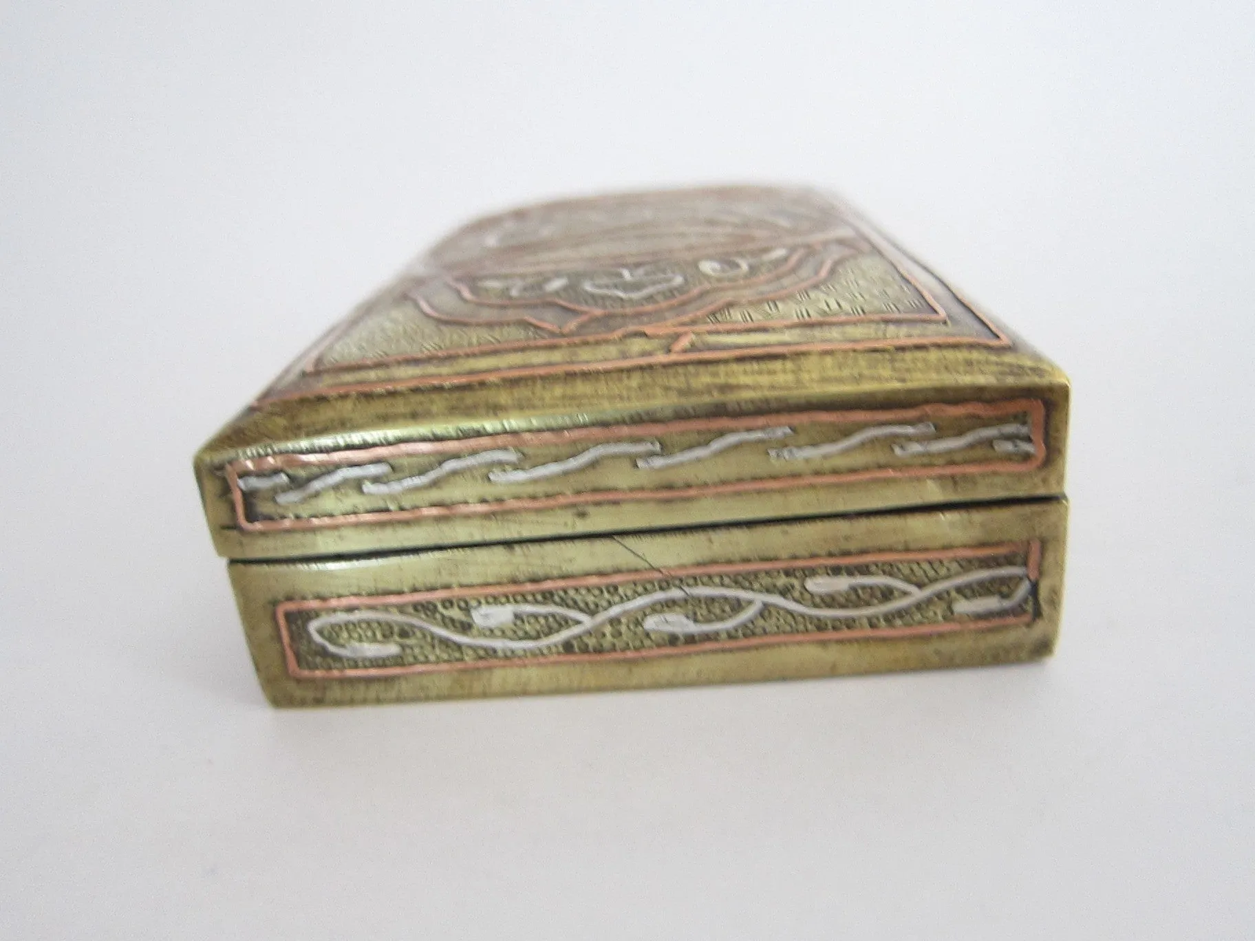 Art Nouveau Engraved Brass Jewelry Box