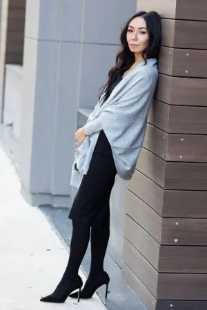 Audrey Multi-Wear Cashmere Cardigan Wrap - Grey