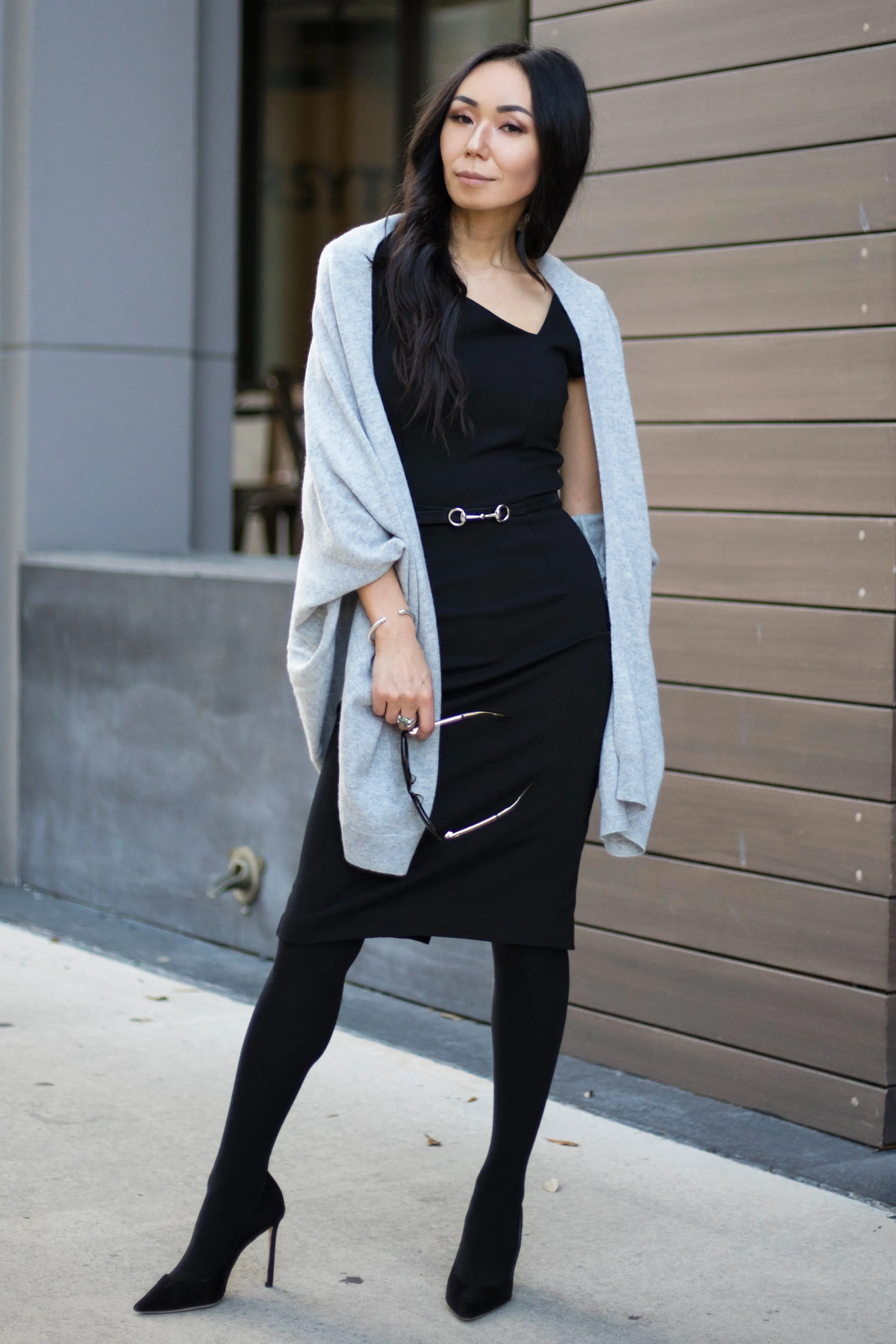 Audrey Multi-Wear Cashmere Cardigan Wrap - Grey