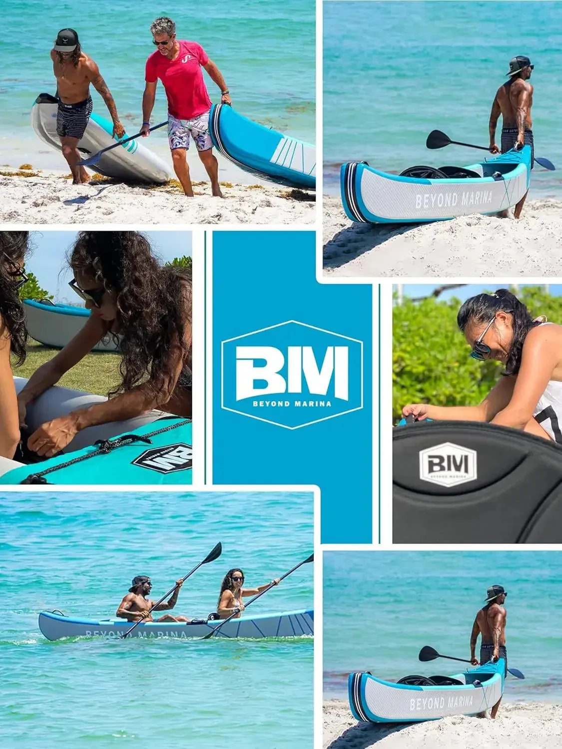 BEYOND MARINA Inflatable Kayak 1 & 2 & 3 Person Adult- Full Drop Stitch Kayak with Aluminum Paddles, Seats, Footrests, Pump,