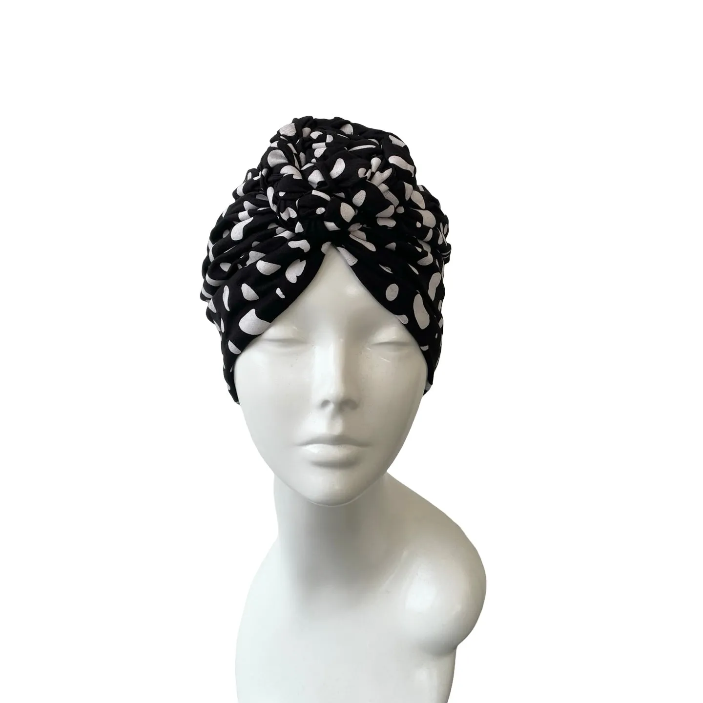 Black and White Chain Knot Turban