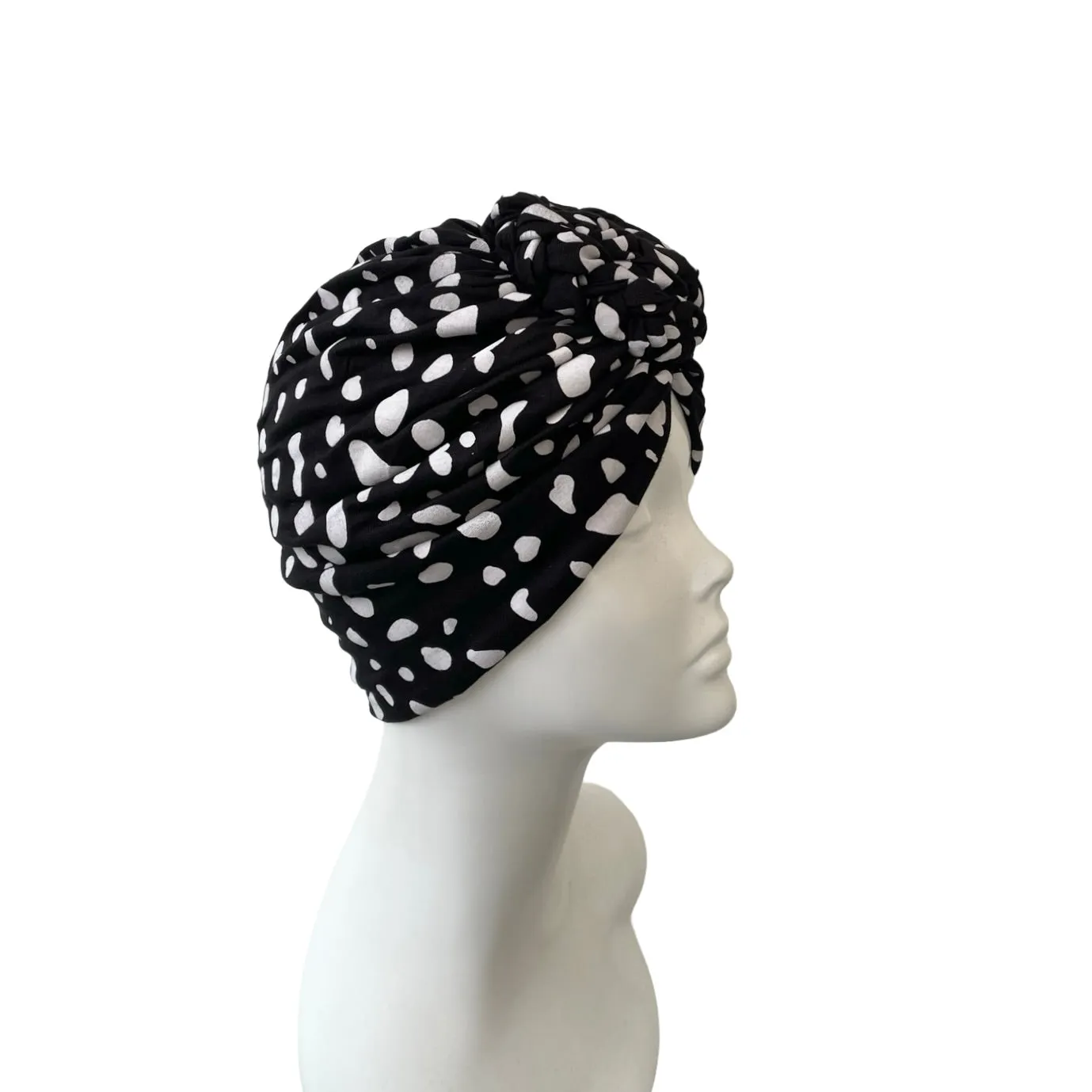 Black and White Chain Knot Turban