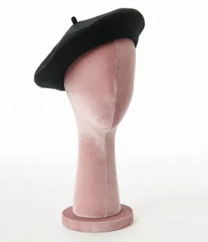 Black Classic Vintage Parisian Beret