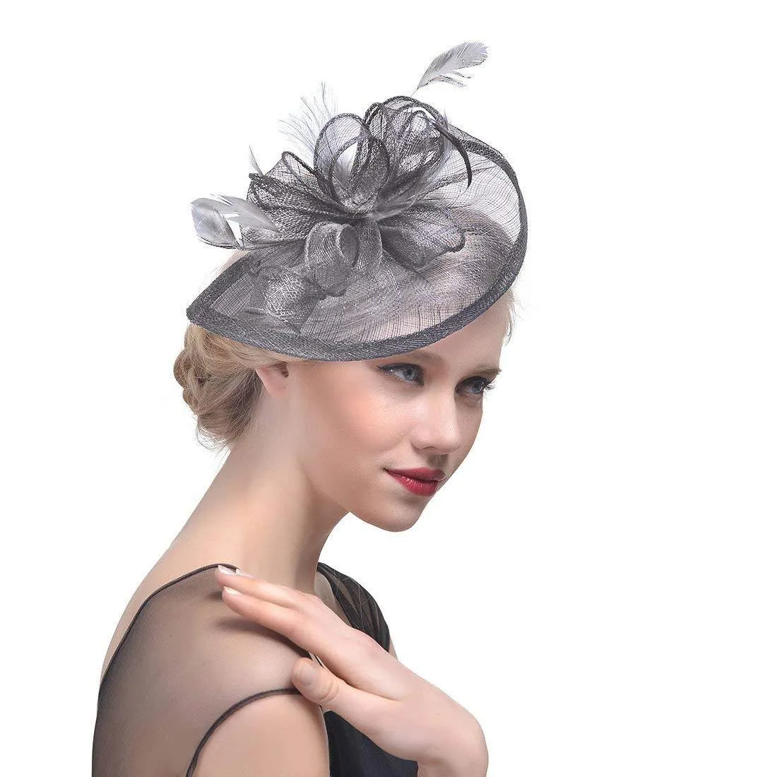 Black Wedding Hats and Fascinators Tea Party Pillbox Hat