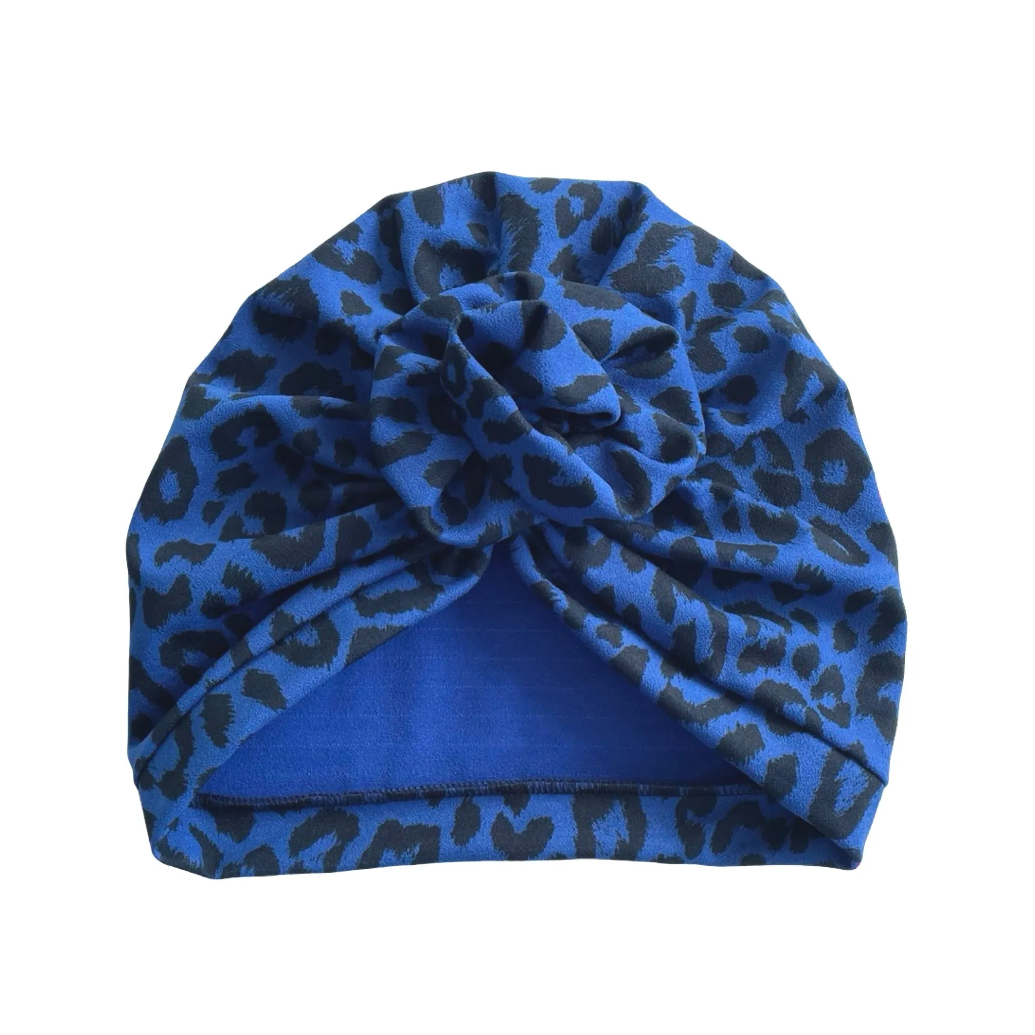 Blue Full Head Turban with Rosette
