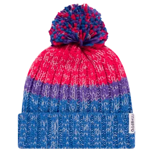 Blue | Purple | Red - Knitted Bobble Hat