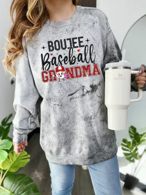 Boujee Baseball Grandma - Smoke Colorblast Unisex Fleece Pullover