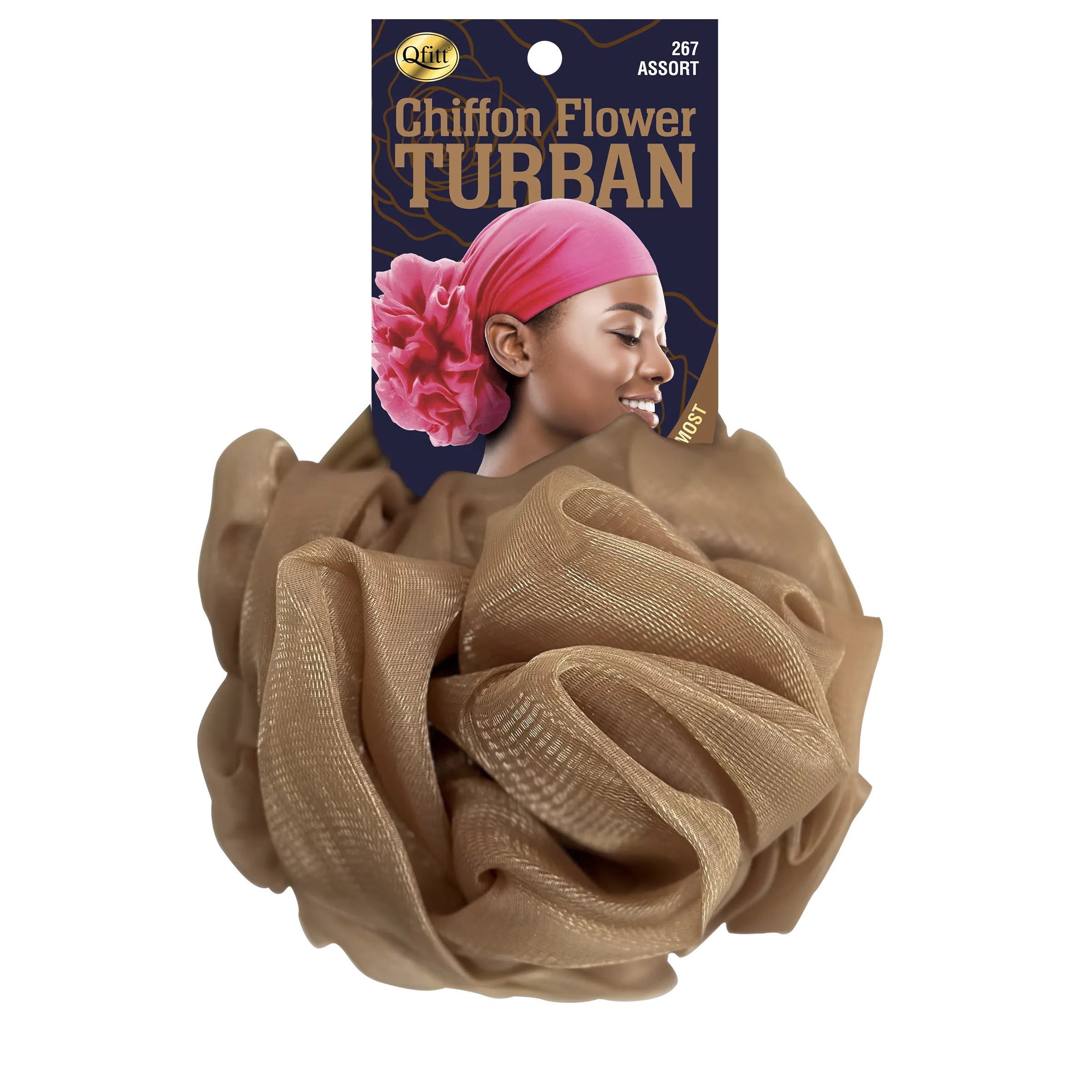 Chiffon Flower Turban [ASSORT-6 PIECES SET]