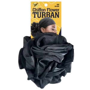 Chiffon Flower Turban [BLACK]