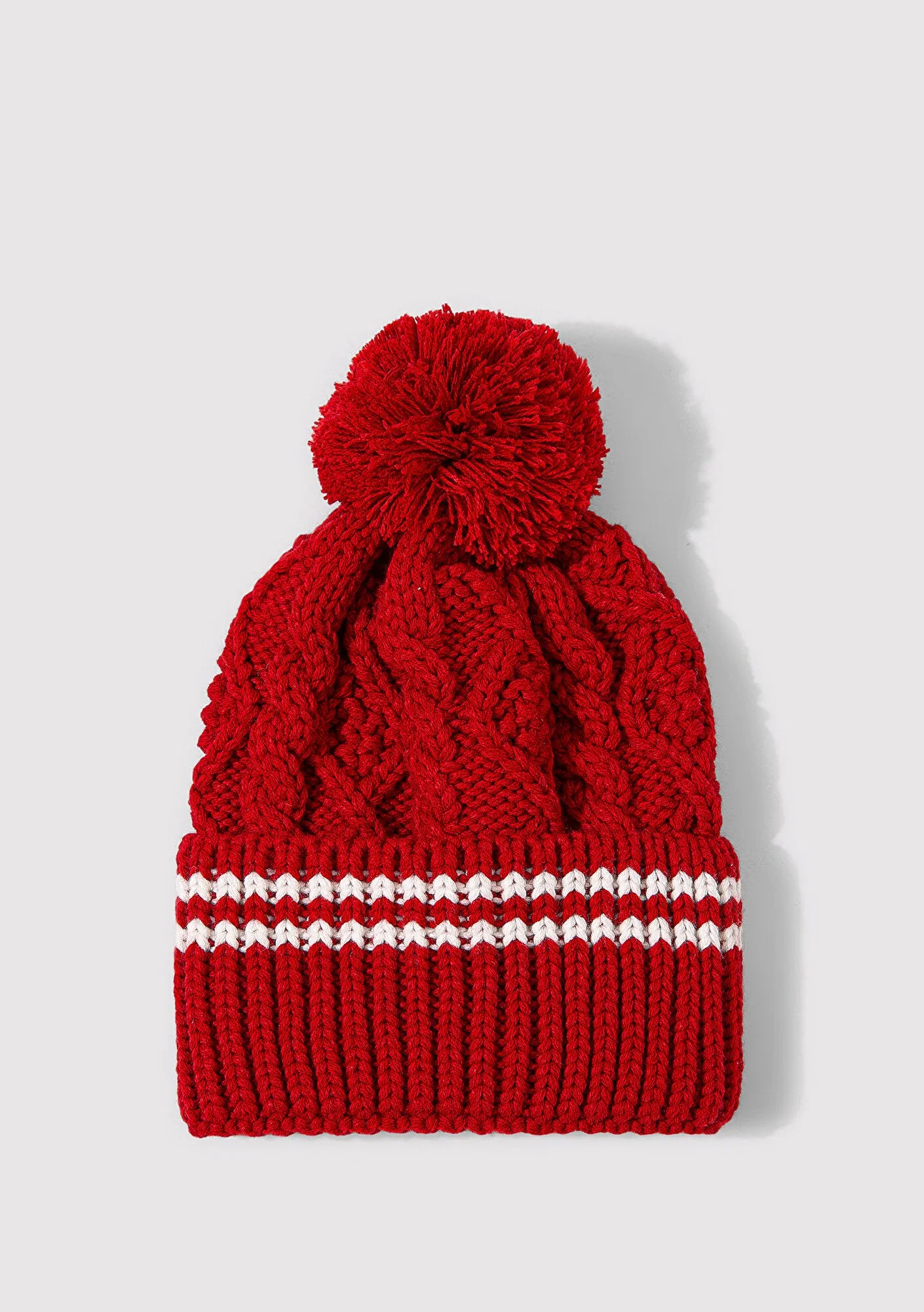Christmas Printed Red Beanie