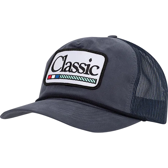 Classic Ropes Distressed Navy Retro Mesh Cap with Logo Patch