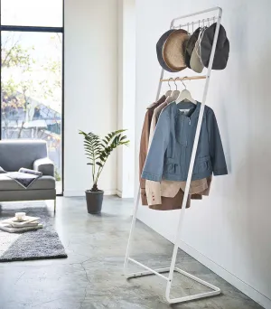 Coat Rack with Hat Storage (66" H)  - Steel   Wood from Yamazaki Home