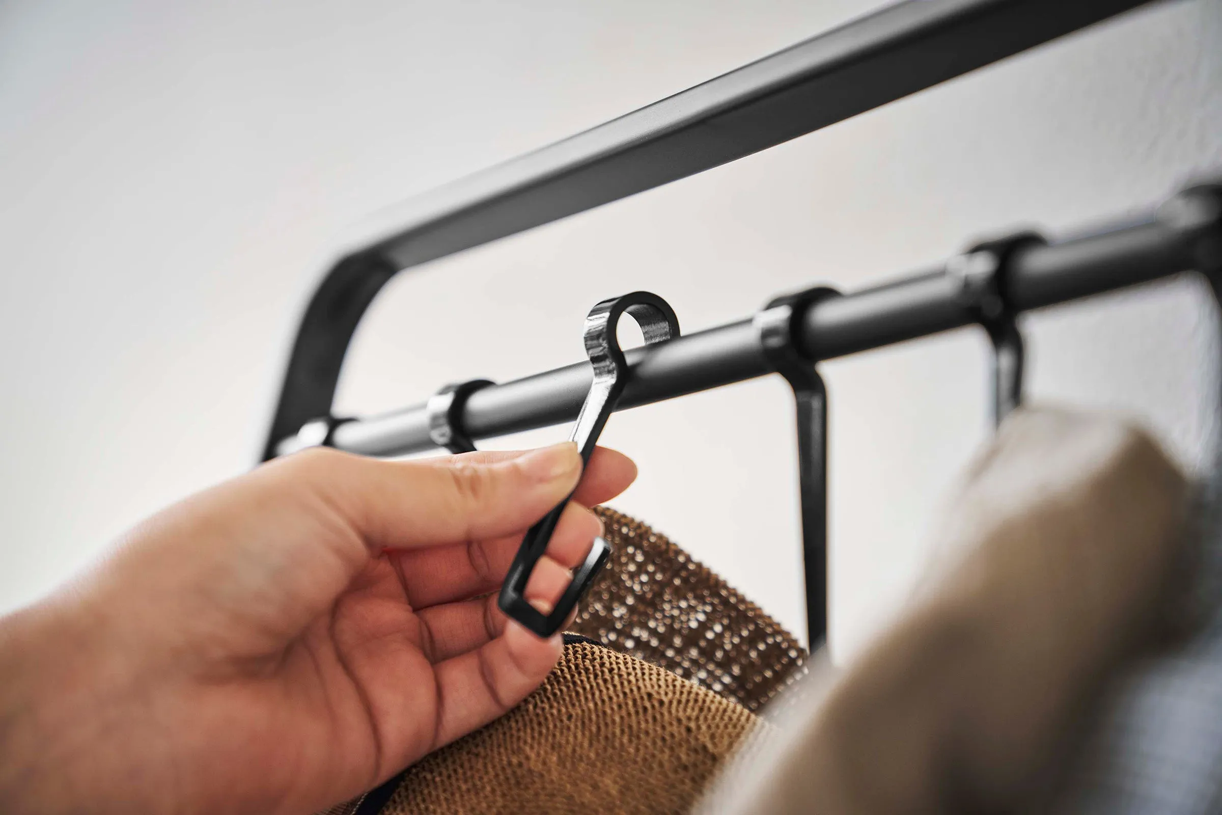Coat Rack with Hat Storage (66" H)  - Steel   Wood from Yamazaki Home