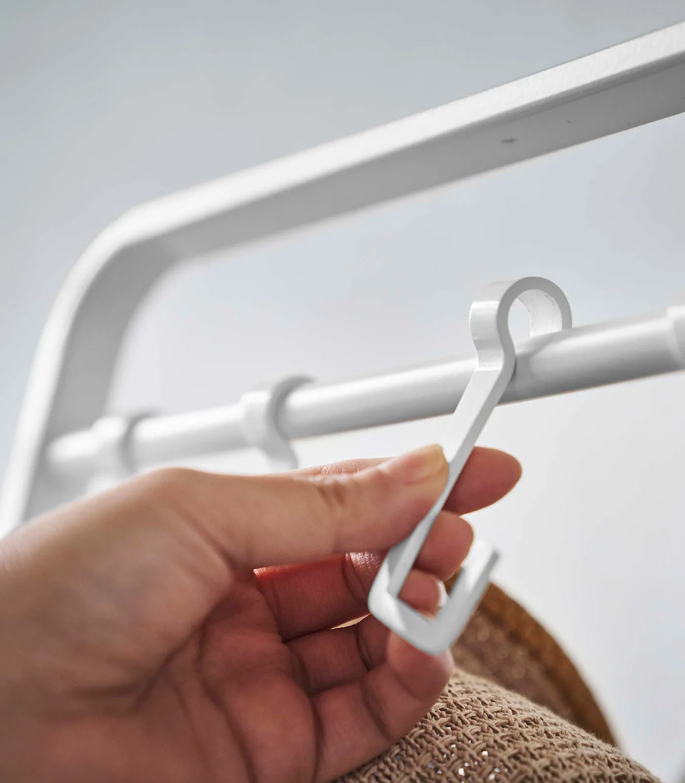Coat Rack with Hat Storage (66" H)  - Steel   Wood from Yamazaki Home