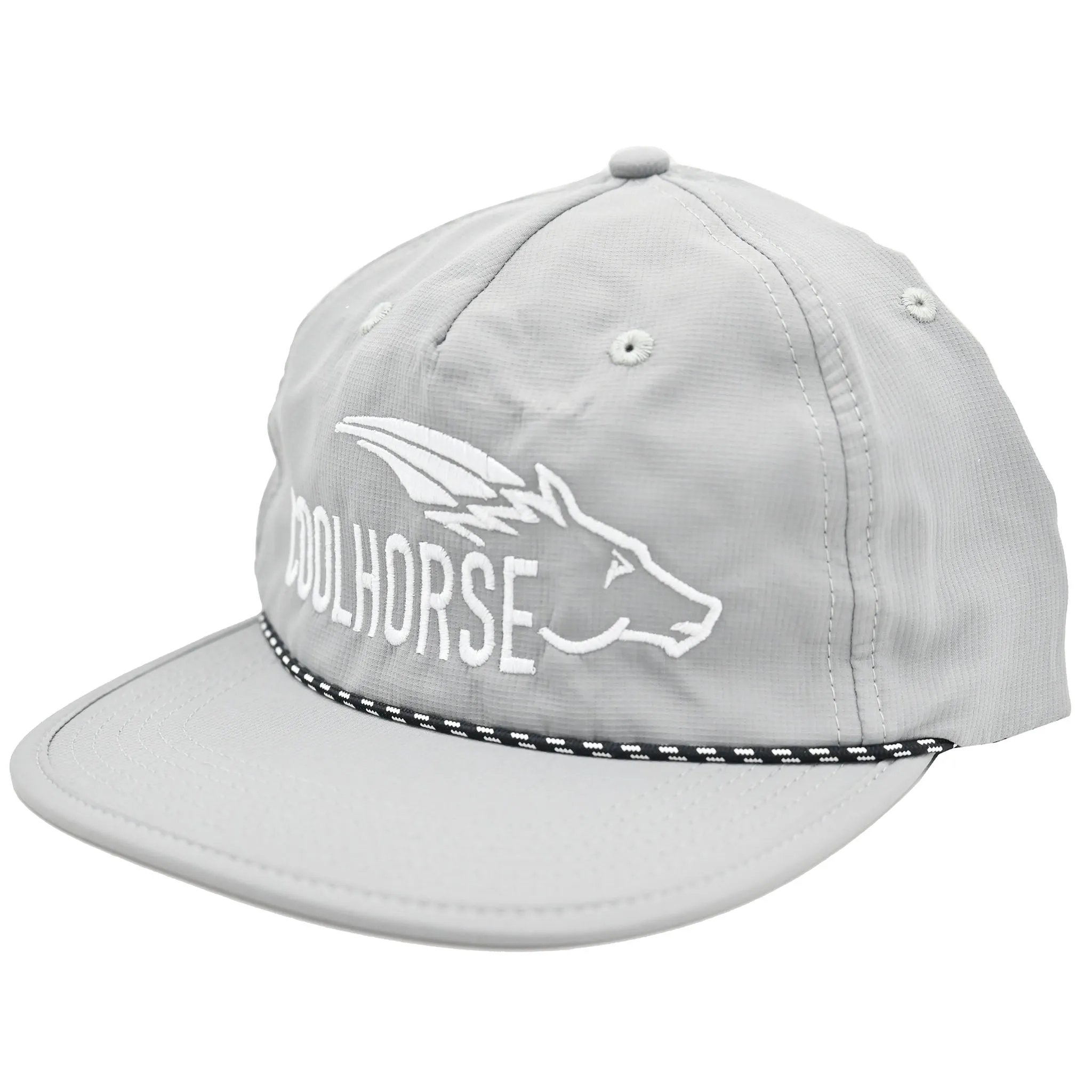 Coolhorse Grey Unstructured Lake Cap with White Logo