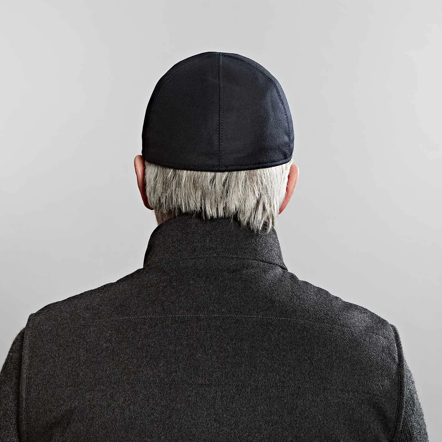 Dark Navy Wool & Cashmere Blend Baseball Cap
