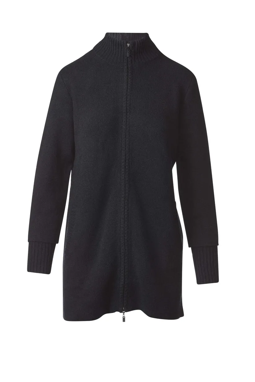 Doubleknit Zip Mock Cardigan