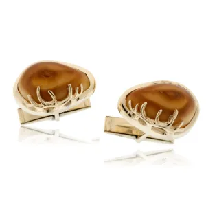 Elk Ivory Antler Cuff Links
