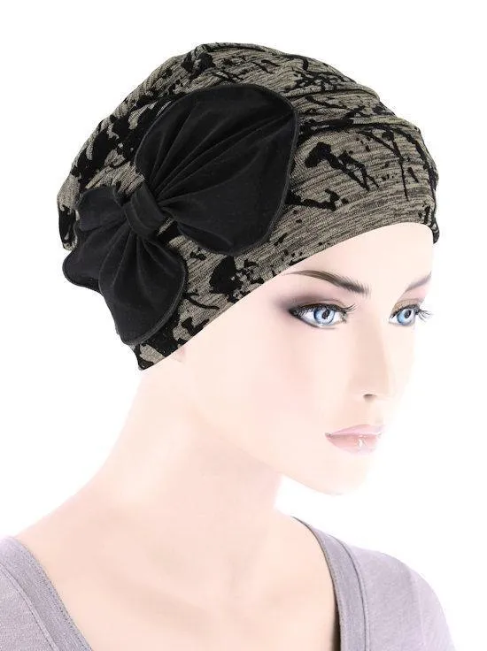 FERDINAND'S TURBANS ULTRA SOFT CAP WITH BOW