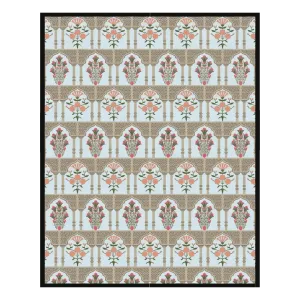 Floral Gates Hand Tufted Rug - Black Border