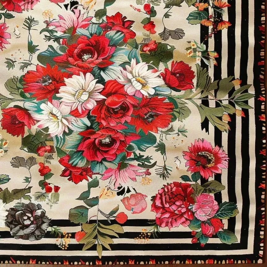 Flourish Fields Floral Wool Hand Knotted Area Rug