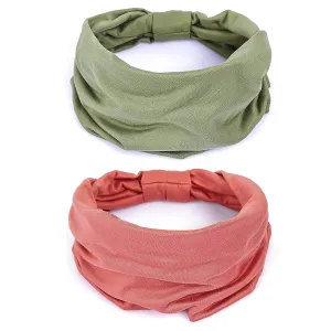 GILI 6 Pack Wide Headbands for Women Non Slip Soft Elastic Hair Bands Yoga Running Sports Workout Gym Head Wraps, Knotted Cotton Cloth African Turbans Bandana (with 6 Pcs Hair Ties)