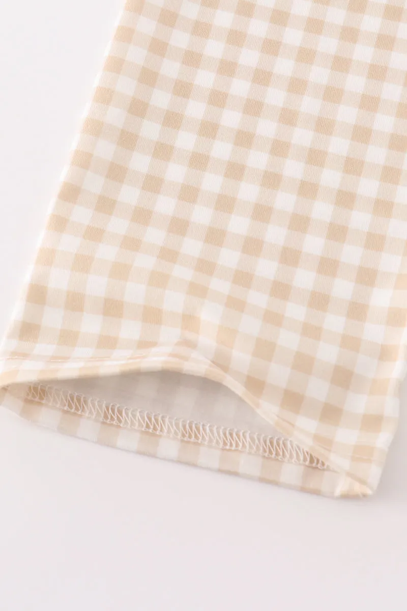 Gingham Hunting Embroidery Boy Set