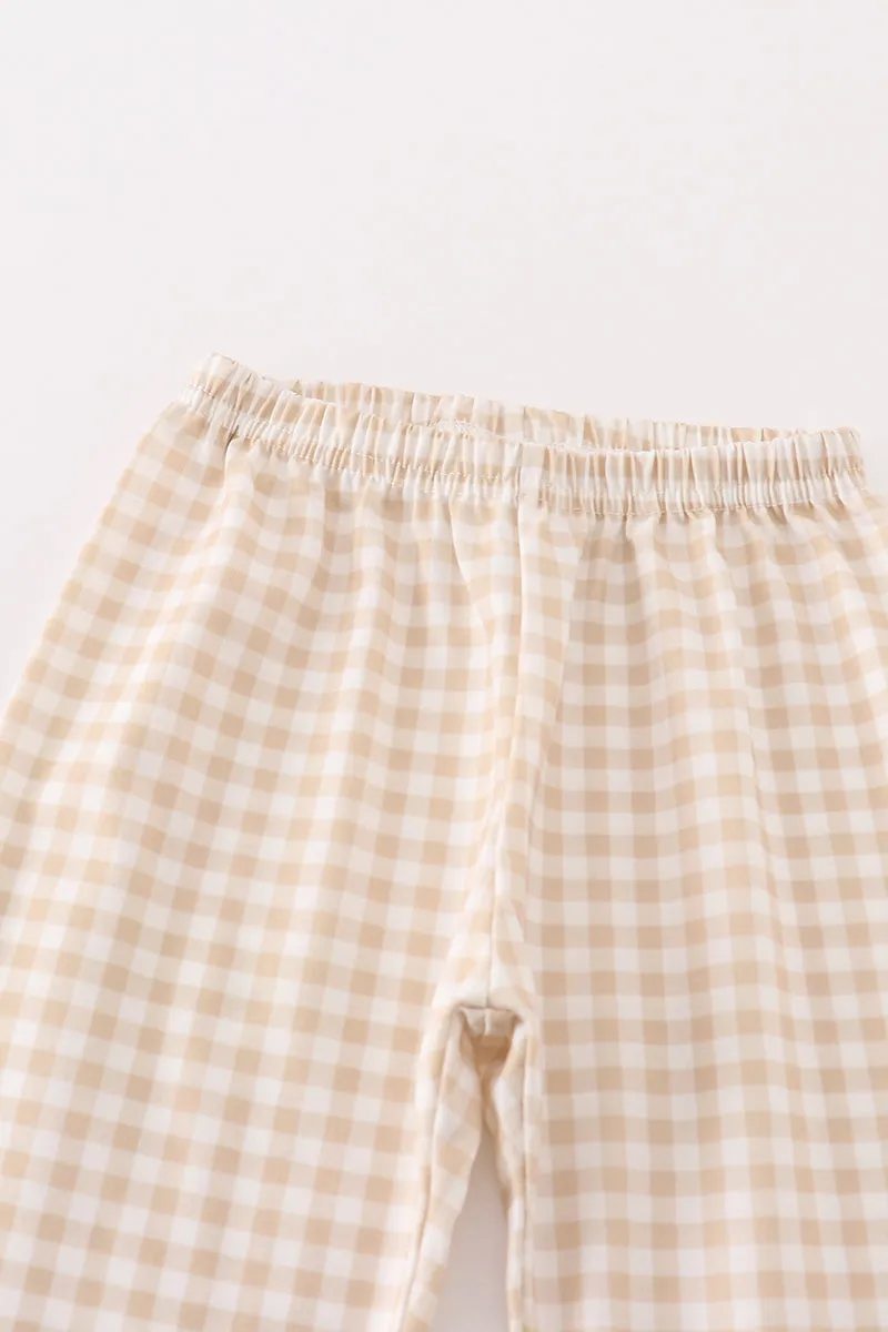 Gingham Hunting Embroidery Boy Set