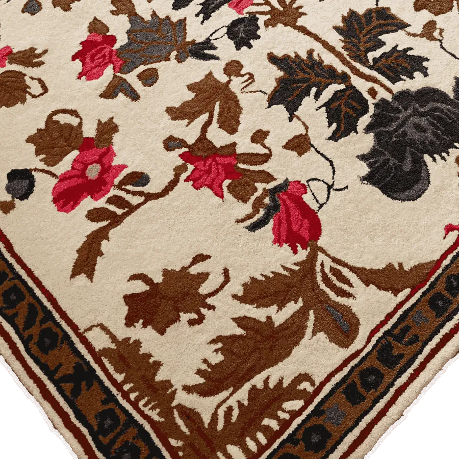 Golden Glory Square Hand Tufted Wool Rug