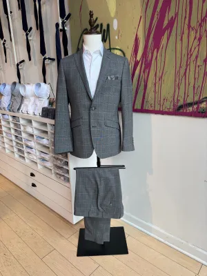 Gray & Black Glen Plaid Suit