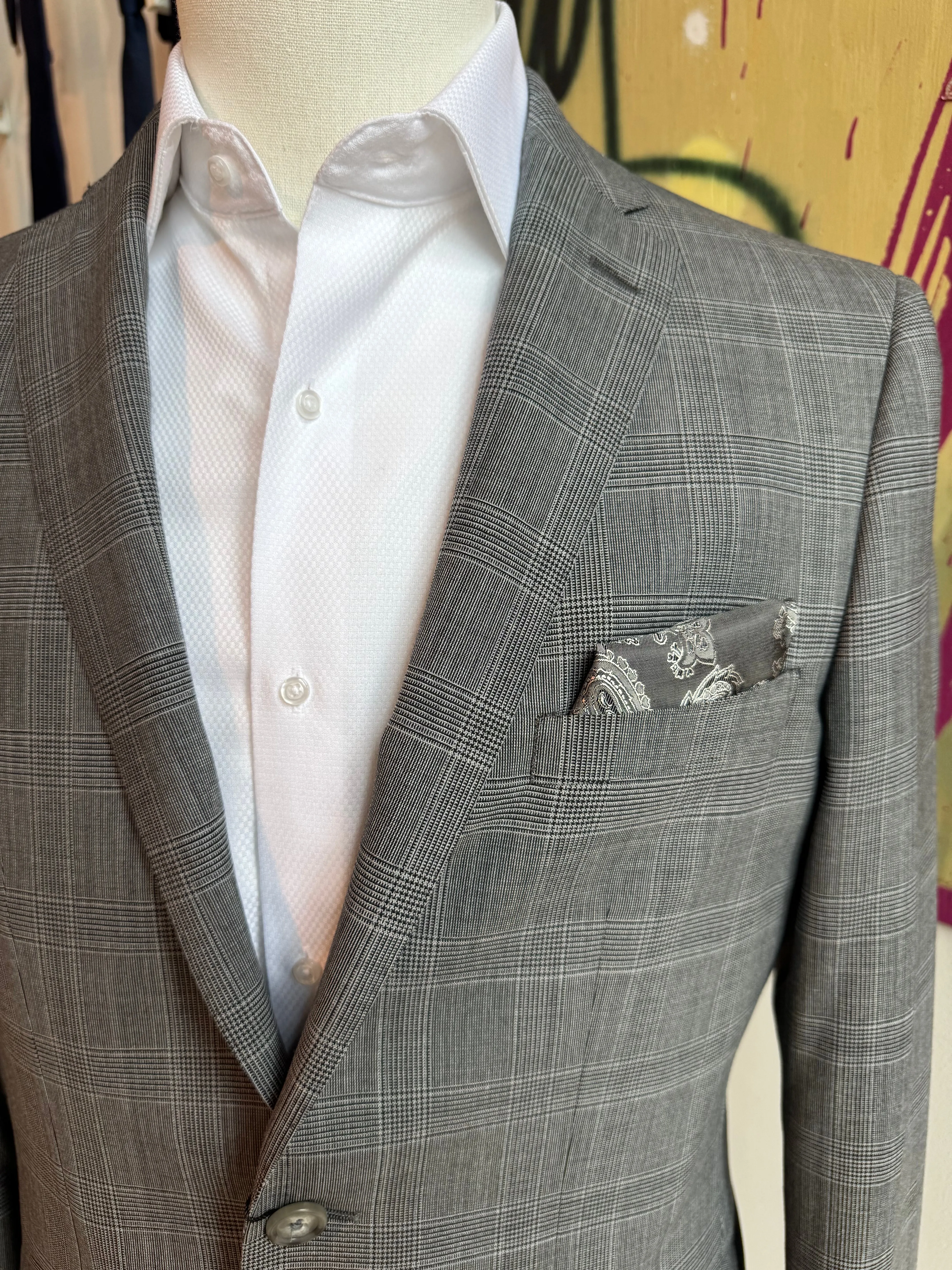 Gray & Black Glen Plaid Suit