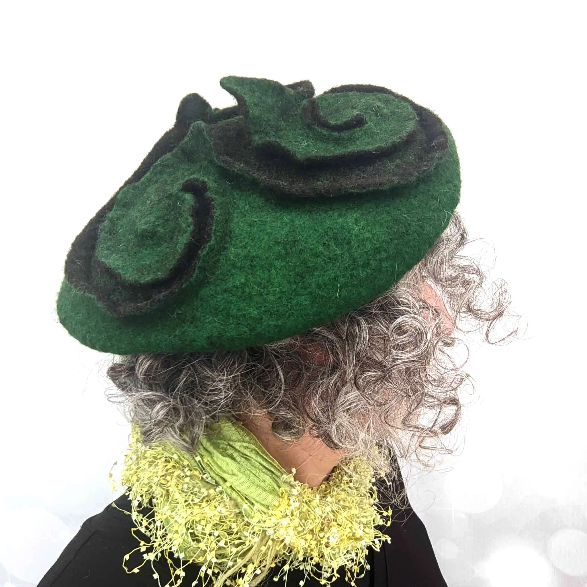 Green Triskel Fascinator Beret