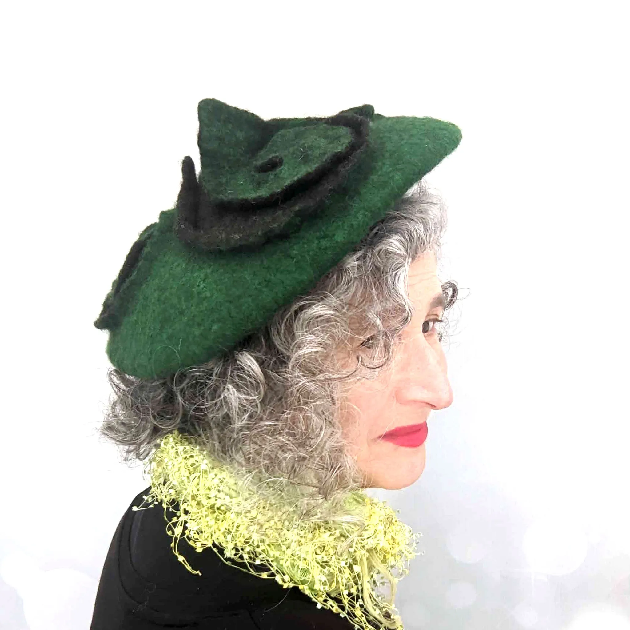 Green Triskel Fascinator Beret