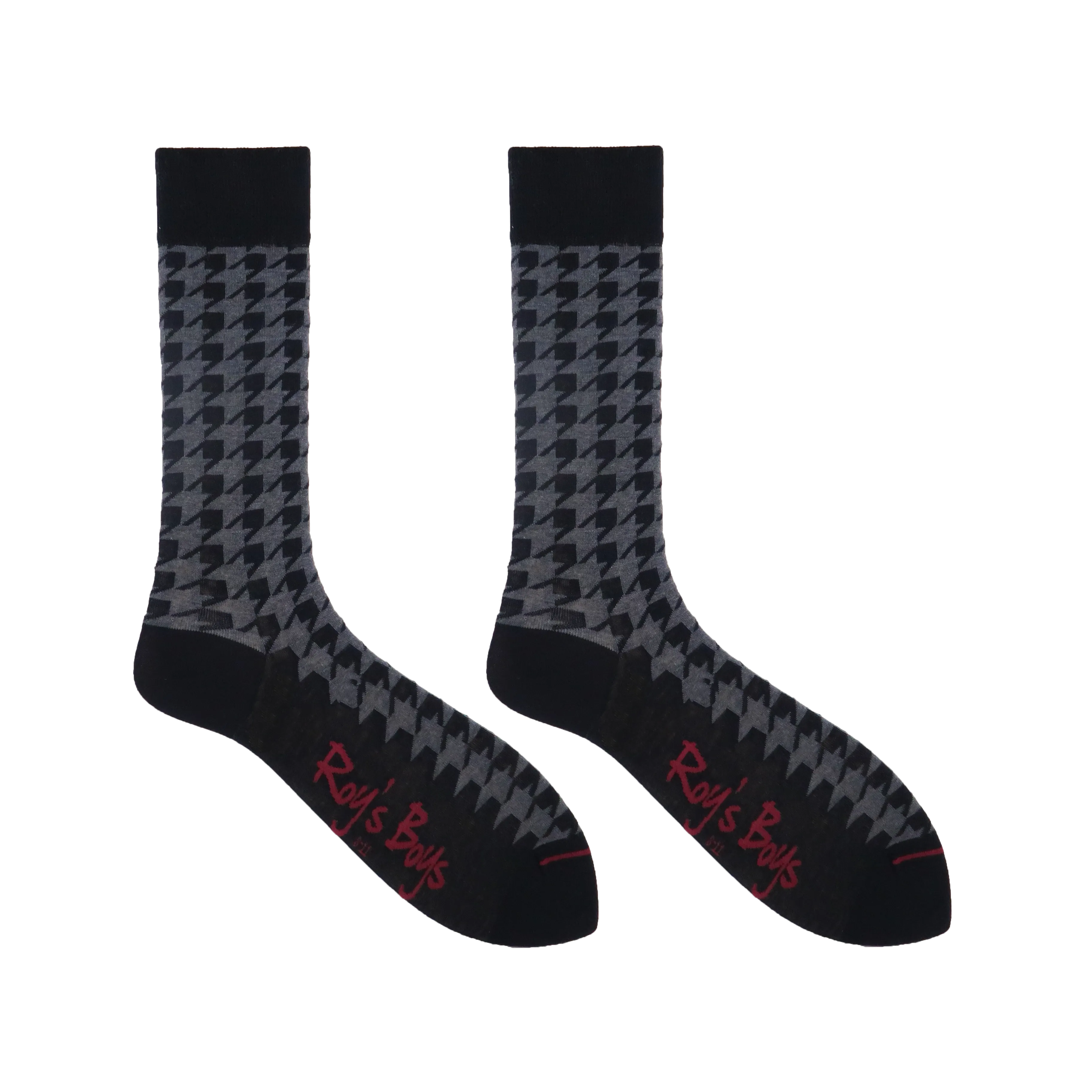 Houndstooth Monochrome Luxury Cashmere Blend Socks